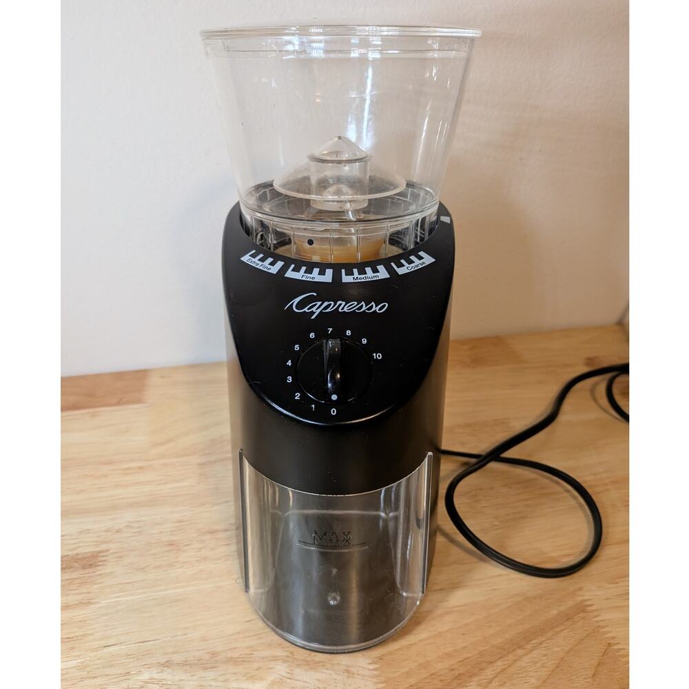 CAPRESSO Coffee Burr Grinder Model 560 Black Adjustable Burr Mill